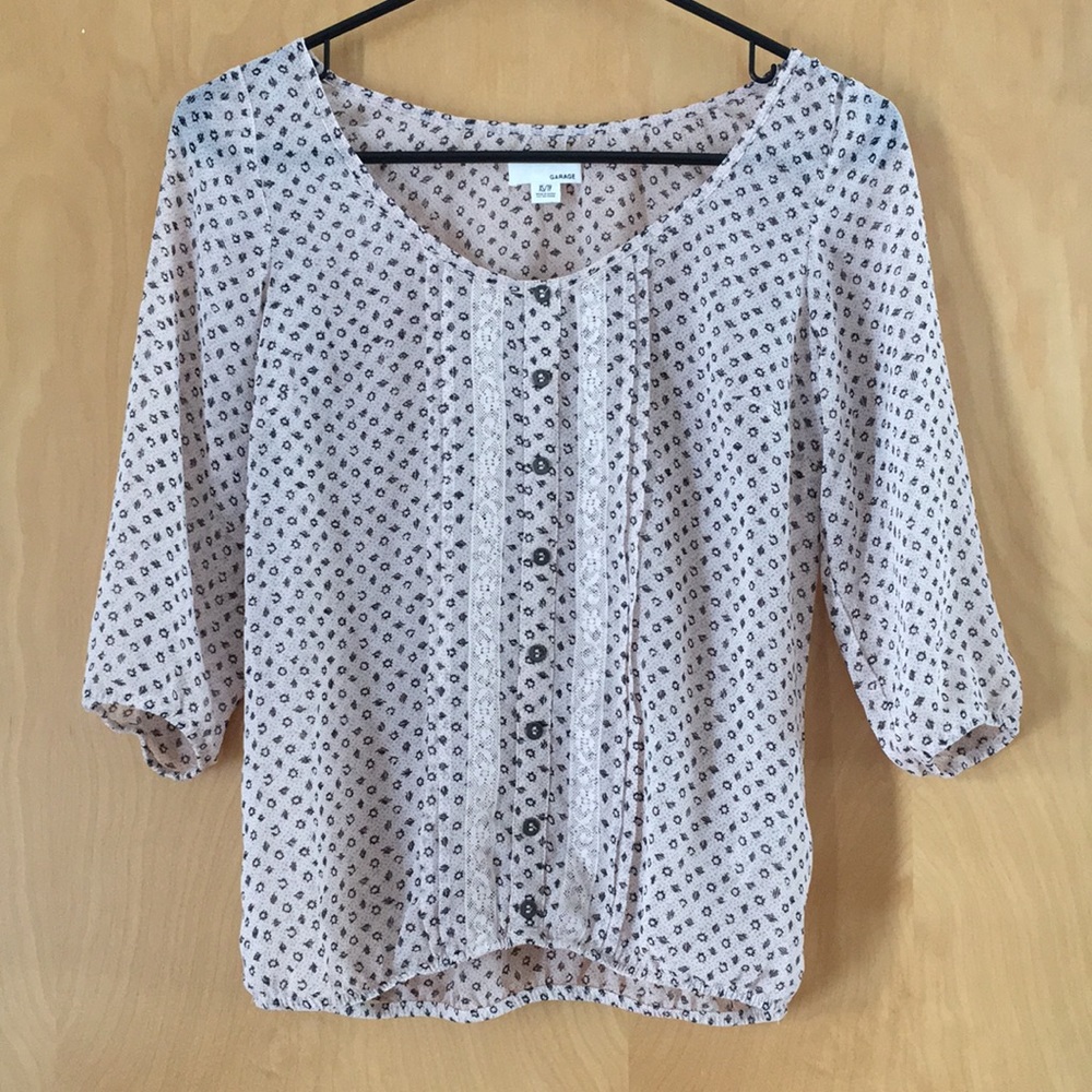 ! “Garage” - Sheer Blush Silk Blouse (Size XS)